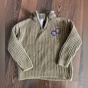 Carter’s Chunky Knit and Ribbed Sweater Camp Bear Tracks Zipper Collar